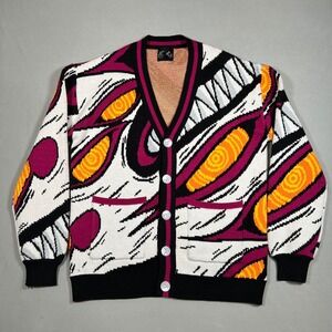 Steady Hands Chainsaw Man Cardigan S/M Eye Teeth Graphic Knit Sweater Halloween